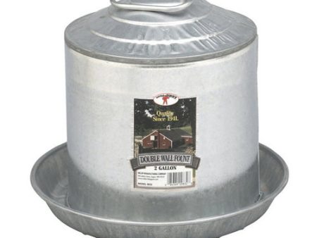 Galvanized Double Wall Fount 2 Gallons by Miller Little Giant Supply