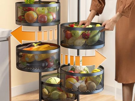 5 Tier Kitchen Rotating Storage Shelf Online Sale